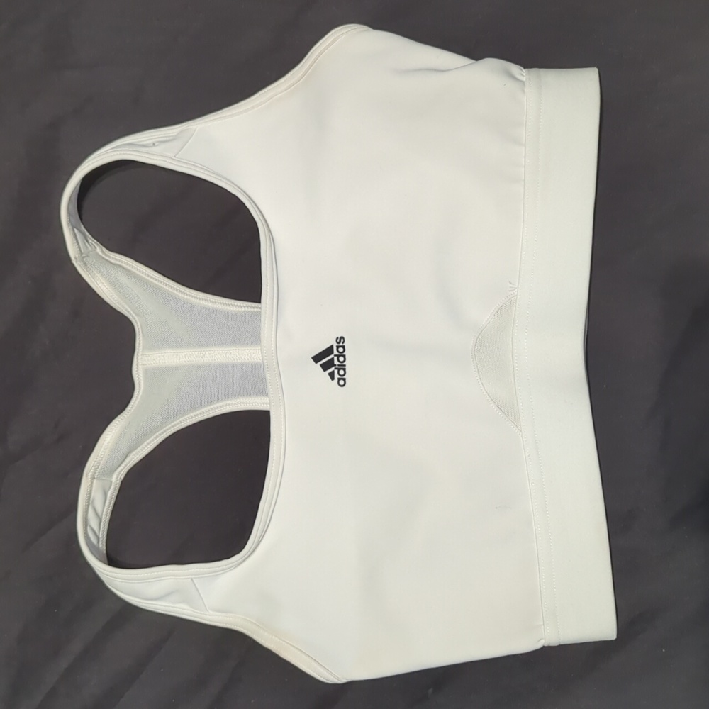 White Adidas workout bra